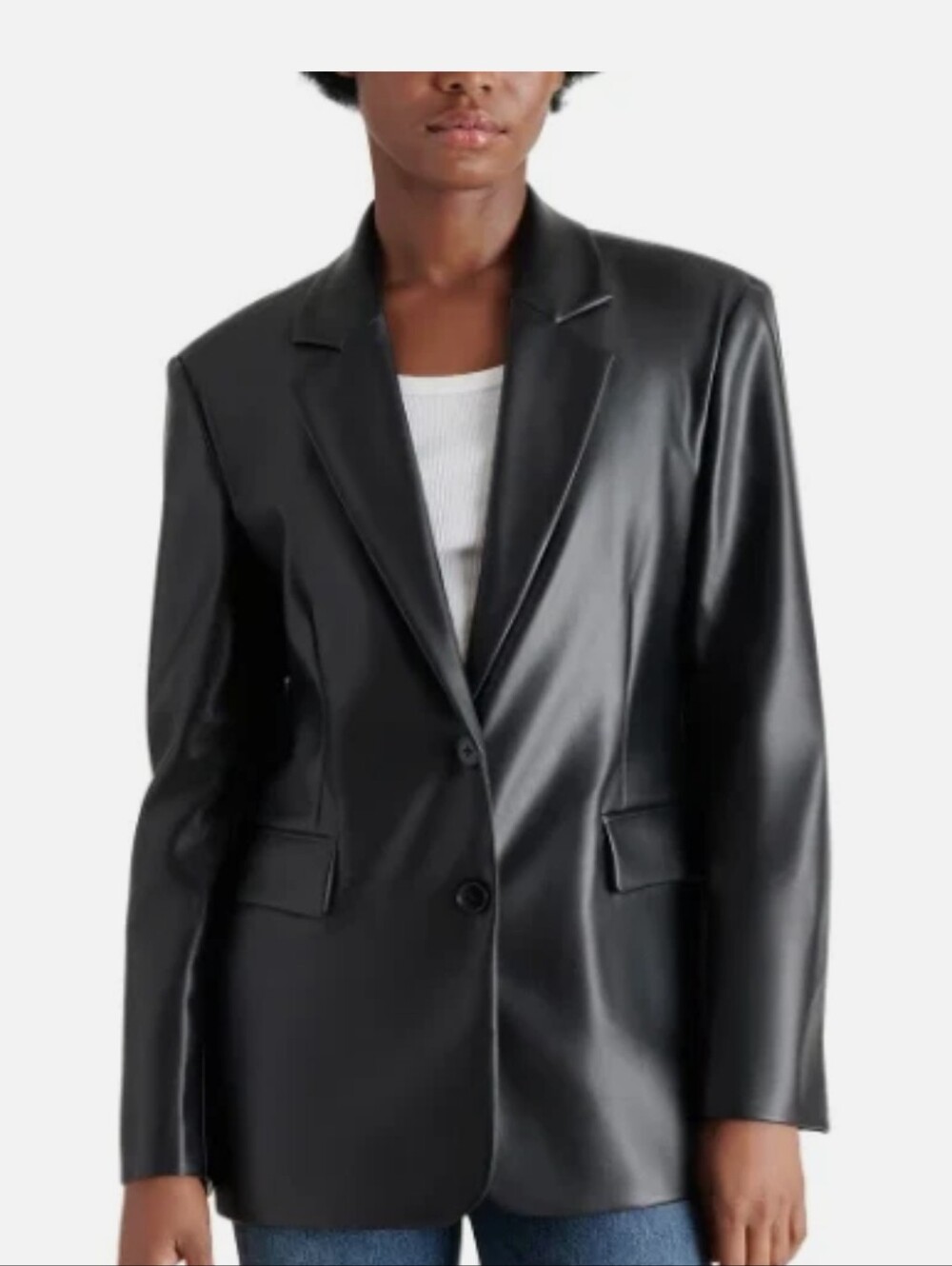 Steve Madden Black Vegan Faux Leather Jacket sz Small